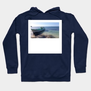 the paradise in a boat in landscape shore in summer vibes Hoodie